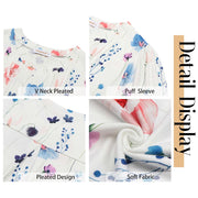 Fantaslook Long Sleeve Shirts for Women, 1 White Pink Floral