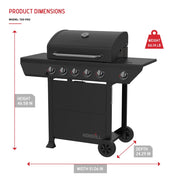 Nexgrill 5-Burner Gas Grill with Side Burner, 67,000 BTUs, 618 sq in Cooking Area, Stainless Steel Panel, Black, 720-1142