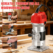Gewna 800W Compact Wood Router, 1/4 Collet, 30000 RPM, Includes 15 Router Bits, Red