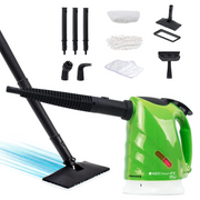 H2O 235-MKTM02-1P SteamFX Pro 2-in-1 Handheld and Floor Steam Cleaner, 450ml Tank, 17-Piece Accessory Kit, 13 ft Cord, 4 lb