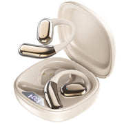 Breezio Open Ear Wireless Earbuds, Bluetooth 5.4, Hi-Fi Stereo, Over-Ear Earphones with Earhooks, 60H Playtime, LED Display, IPX7 Waterproof, Beige
