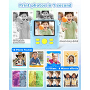 Byserten ABS-681 Kids Camera Instant Print, Toy Cameras for Boys & Girls Age 6-12 Birthday Gifts, Blue