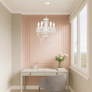 ASHOP Chandelier Mini Crystal Chandelier Small Chandelier 4 Light Modern Pendant Light Fixtures, White - Material: Acrylic