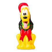 Gemmy Industries Christmas Outdoor Decor Blow Mold with Pluto and Mickey Mouse, Built-In LED Lighting, Multi-Color, 24 in Tall