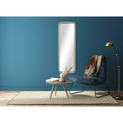 Mainstays Floor Mirror, 17x53 Inch Rounded Edge Rectangular, Lightwood Grain Finish