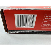 Milwaukee M12 Fuel 3/8 in Extended Reach Cordless Ratchet, 70 ft-lb Torque, 400 RPM, Red, 3059-20