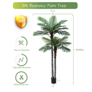 Nafresh 8ft UV Resistant Faux Palm Tree with Full and Lifelike Leaves - Dual Trunk Design