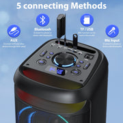 FanFun FF-BS-T20 Bluetooth Speaker, Large Party Speaker with DJ Lights, Remote Control, Double Subwoofer