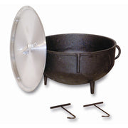 King Kooker Pre-Seasoned 10-Gallon Cast Iron Jambalaya Pot with Feet and Lifting Hooks