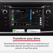 Cobra RAD 490i Radar Detector with Long-Range Front and Rear Laser Detection, Bluetooth Connectivity, Apple CarPlay Support, Black