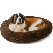Best Friends by Sheri 4897 Original Calming Donut Dog and Cat Bed, Lux Faux Fur, Dark Brown, XL (45in x 45in)