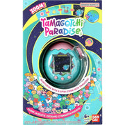 Bandai Tamagotchi Paradise Jade Forest Electronic Pet with Interactive Zoom Dial, LCD Display, Multilingual Support, Cyan Pink, 3 in