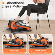 Funslim EB030 Under Desk Elliptical Exercise Machine, Quiet Magnetic Resistance, 12 Adjustable Speeds, Digital Display with Remote, Portable Seated Pedal Exerciser