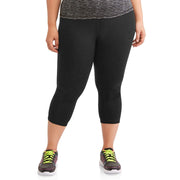 JJS MAE WA2233D Athletic Works Women's and Women's Plus Active Dri-Works Capri Leggings, 3X, Black Soot