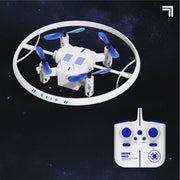 Sharper Image Halo Drone, Remote Control Orbiter with 10 Light Modes, Dual Flight Orientation, USB-C Rechargeable, White