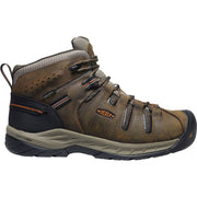 KEEN Utility Mid Flint II Waterproof Soft Toe Work Boots for Men - Black Olive/Brindle - 14M