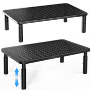 PERLESMITH nhll3k2 2-Pack Monitor Stand Riser, Adjustable Height 3.9/4.7/5.5 in, Reinforced Metal Mesh Platform, Supports 44 lbs, Black