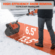 Voltask SS-40B Cordless Snow Shovel, 48V Brushless Motor, Dual 24V Lithium Batteries, 13.5-Inch Clearing Width, Adjustable Directional Plate, Ergonomic Handle, Lightweight, Quiet Operation