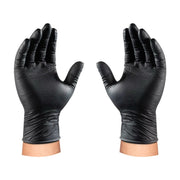 MotorPower Care 8 Mil Heavy-Duty Nitrile Disposable Gloves, Diamond Grip, Powder-Free, Latex-Free, Black, XL, 1,000 Count G1100