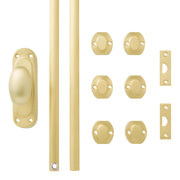 Signature Hardware Odette 72 Inch Tall Window Cremone Security Bolt, Polished Nickel, Solid Brass
