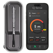 CHEF iQ Sense Smart Wireless Meat Thermometer, Ultra-Thin Probe, WiFi Unlimited Range, 5 Sensors, 1000F Heat Safe, Black, CQ60-1C-Z1-E