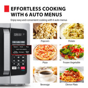 Toshiba Countertop Microwave Oven, 0.9 Cu Ft, 900W, Stainless Steel, 6 Auto Menus, Child Lock, Mute Function, ML-EM09PA(SS)