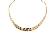 Brilliance Sterling Silver 18kt Gold Flash Omega Necklace, 18