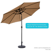 Abble Outdoor Patio Market Umbrella Base, Heavy Duty 26.5 lb Resin Stand, Hand-Painted Matte Black, Fits 1.2 to 1.9 in Poles