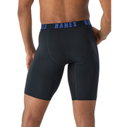 Hanes Moves Mens Anti-Chafe Long Leg Boxer Briefs, X-Temp Technology, Moisture-Wicking, 8-Inch Inseam, Black, 3-Pack, XL MAZLL3