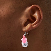 Claire's Pink and Blue Gummy Bear Bubble Tea Drink Earrings, 2-Pack