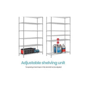 BestOffice 6 Tier Wire Shelving Unit with Wheels 2100LBS Capacity-18x48x82, Chrome