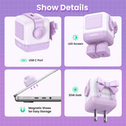 Ugreen Nexode RG 30W USB-C GaN Charger, Robot Design, Compact Foldable Plug, Kawaii Purple