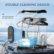 Simzlife ZX-IM-12S-S Nugget Ice Maker Countertop with Handle, Ready in 6 Mins with Chewable Ice, 34lbs/24H, Self