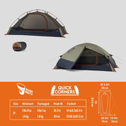 Kelty Late Start 1P Backpacking Tent, Lightweight 3-Season Shelter with Quick Corners, Aluminum Poles, Waterproof Poly Fly, Sea Spray, 40820624