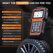 Foxwell T2000 Pro TPMS Programming Tool with Sensor Activation, Reset, Relearn, and Programming, Orange