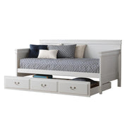 Acme Bailee Twin Trundle Bed with Storage Function, White, 76in x 41in x 11in, 39102