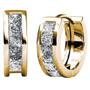Cate & Chloe Giselle 18k Yellow Gold Plated Hoop Earrings with Swarovski Crystals