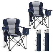 Sophia & William Oversized Folding Camping Chair Set of 2 with 450 lbs Capacity Blue