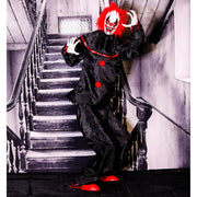 Haunted Hill Farm HHCLOWN-21HA 4.7-Ft Scary Swinging Talking Clown Halloween Animatronic with Touch Activated Lights
