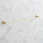 Signature Hardware Lexia 24-Inch Polished Brass Wall-Mounted Towel Bar, Metal Construction, SHLE24TBPB
