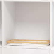 Tooloton Large Laundry Hamper, 60L Capacity, Natural Bamboo Frame, White, Collapsible Design, 8 x 16 x 26 in