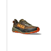 Hoka Speedgoat 6 Trail Running Shoes, Ultralight Cushioning, Vibram Megagrip Outsole, Protective Toe Bumper, Antique Olive/Squash, Men's Size 11 Medium