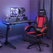 Waleaf Gaming Chair, Ergonomic Heavy Duty Design, Gamer Chair with Footrest and Lumbar Support, Red