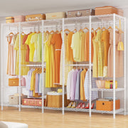Ulif Home H50-White Heavy Duty Clothing Rack for Hanging Clothes - Extra Large 1400lb Capacity Garment Rack