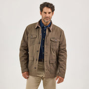 Wrangler Western Lined Barn Coat, Quilted Flannel Lining, Water-Resistant Waxed Canvas, Morel Brown, X-Large, 112367636