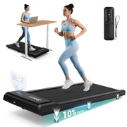 Dprodo Walking Pad Under Desk Treadmill with 2.5 HP Motor, 10% Manual Incline, LED Display and Remote, Compact Black, 265 lb Capacity