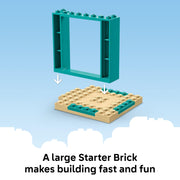 LEGO Bluey Playground Fun with Bluey and Chloe, 104-Piece Building Set, Includes Minifigures, Colorful Interactive Playground