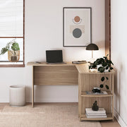 Ameriwood Home 5449947WCOM L Shaped Desk with Side Storage, Spring Pine