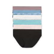Joyspun Women's Seamless Bikini Panties, Full Coverage, Multi-Color 6-Pack, XXXL - Soft Stretchy Fabric