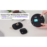 Greadio CD-35 Portable CD Player with Bluetooth 5.1, Built-in FM Transmitter, 2000mAh Rechargeable Battery, Anti-Shock Design, Dual Stereo Speakers, Black